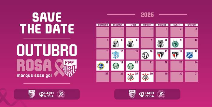 Outubro Rosa 2026: FPF e clubes oferecem 1.040 mamografias gratuitas